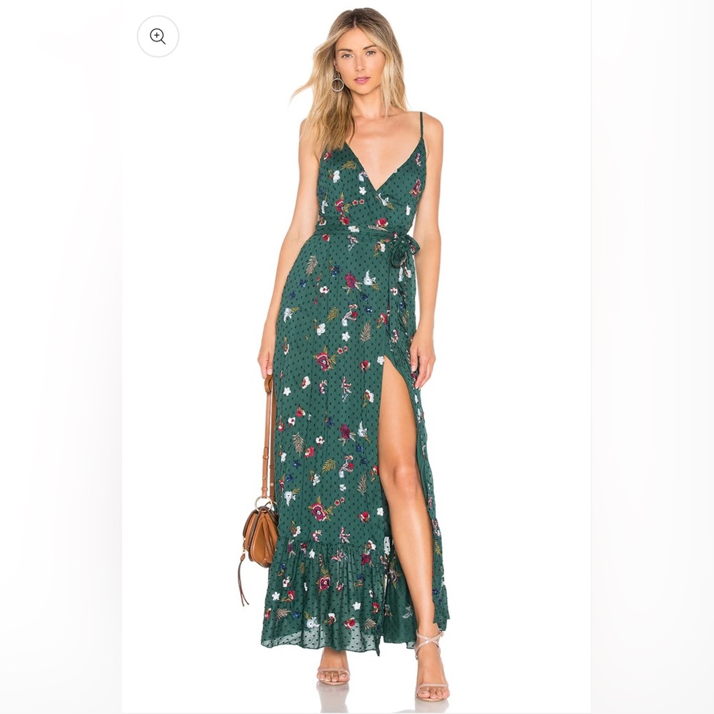 Tularosa Aubrie maxi dress in emerald green in size S